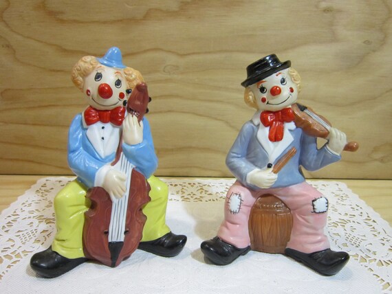 vintage porcelain clowns