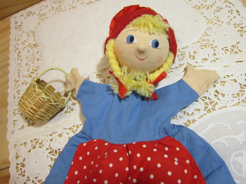 Vintage Petra Toys Puppet Collection Little Red riding Hood Cloth Hand Puppet 13 Long Made in Czech Republic