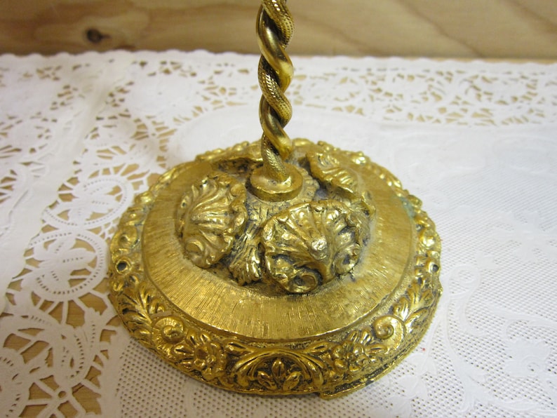 Bathroom Decor Vintage Gold Gilt Three Ring Metal Hand Towel Holder Stand