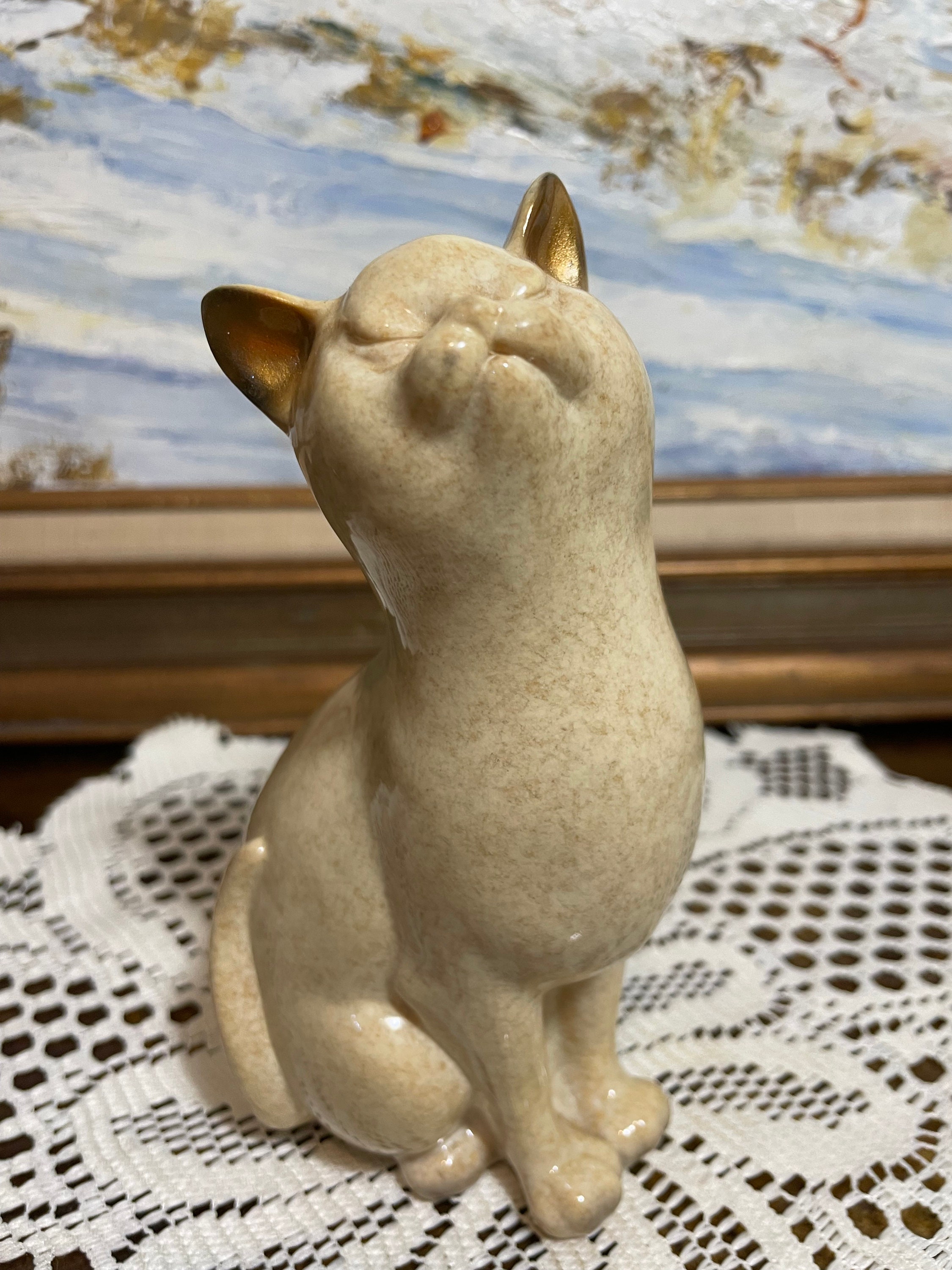 Set of Three Mid Century Modern Siamese Cat Figurines * Vintage