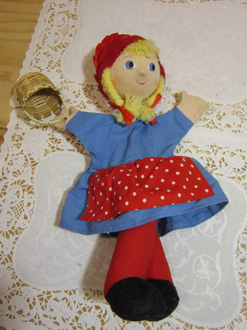 Vintage Petra Toys Puppet Collection Little Red riding Hood Cloth Hand Puppet 13 Long Made in Czech Republic