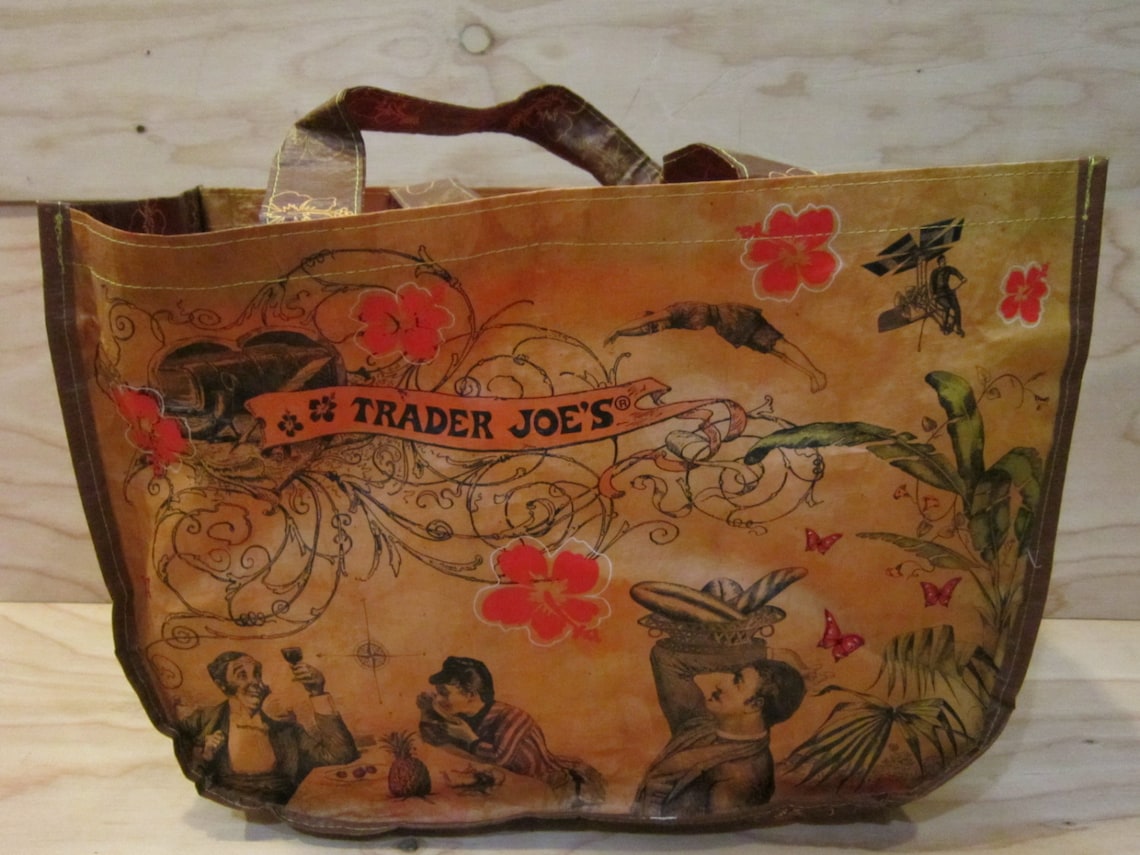 Vintage Trader Joe's Reusable Tote Shopping Bag Etsy