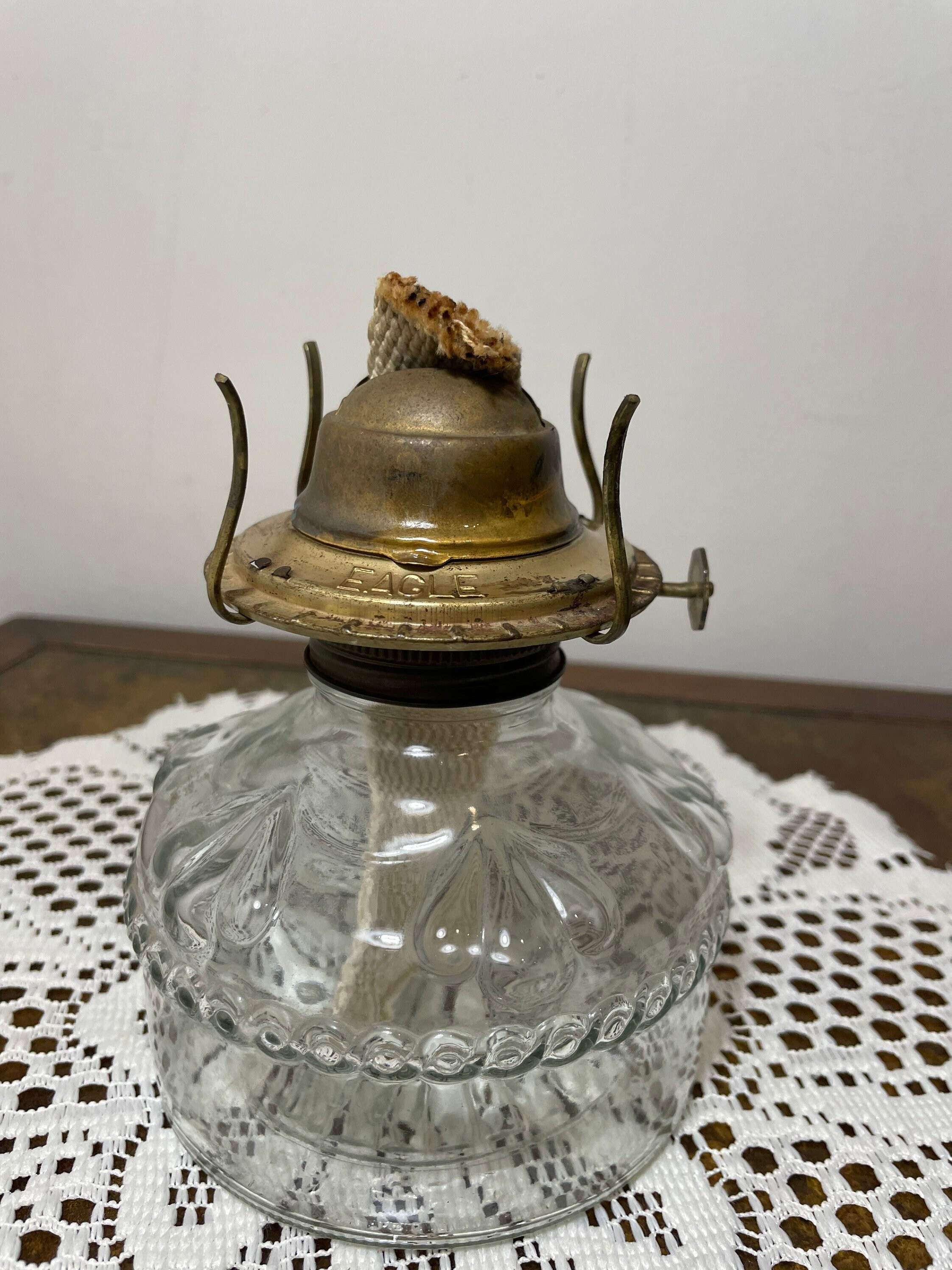 Vintage Eagle Glass Oil Kerosene Lamp Wick Burner Made in USA