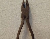 Antique Needle Nose Pliers Rusty Primitive Hand Tool Farmhouse Rustic Decor Blacksmith Farm Medieval Steel Iron Steampunk Industrial Ranch