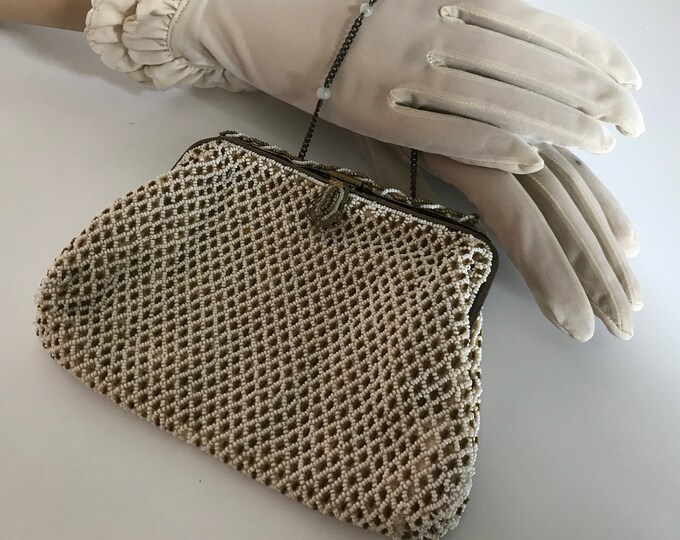 Parlezvous Francais Antique French Seed/bugle Beaded Evening Clutch