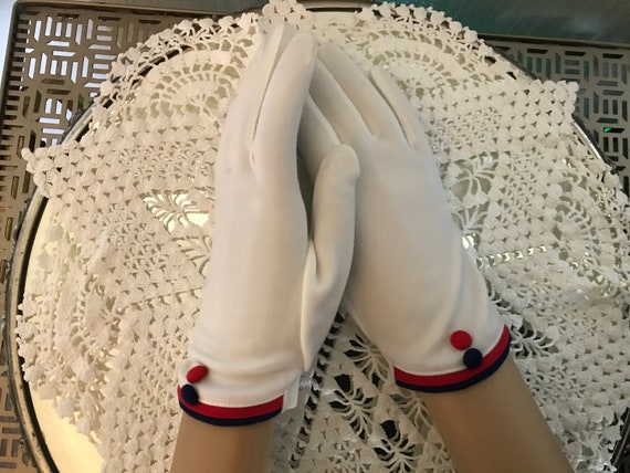 Vintage Wrist Length Driving Costume Gloves , Red… - image 2