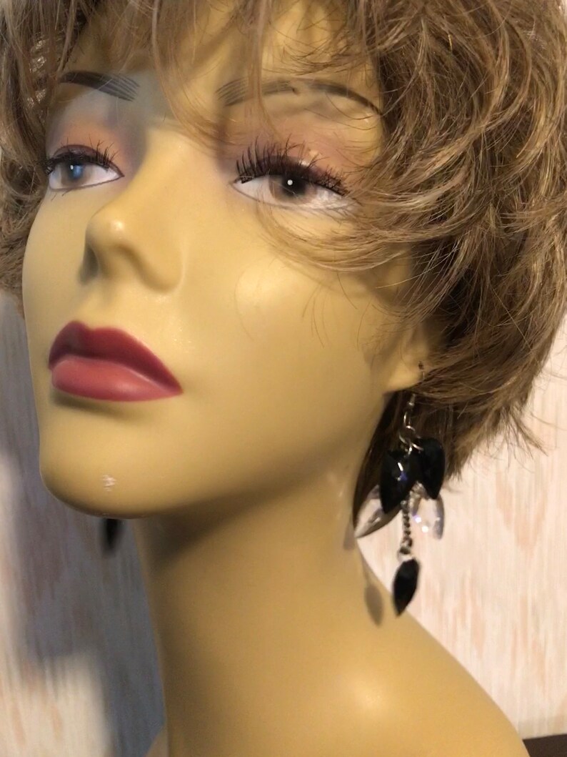 Dangling Duo Vintage 60/70s Dangle Drop Clear Black Fun Party - Etsy
