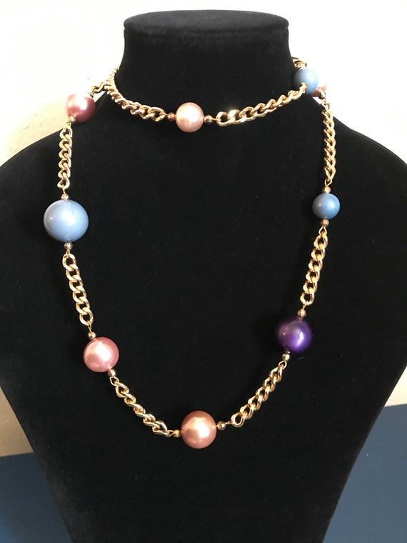 ★VINTAGE HOLLYWOOD★ Basic Ball Chain Necklace Vintage Gold Metal Ball Chain Necklace - Etsy