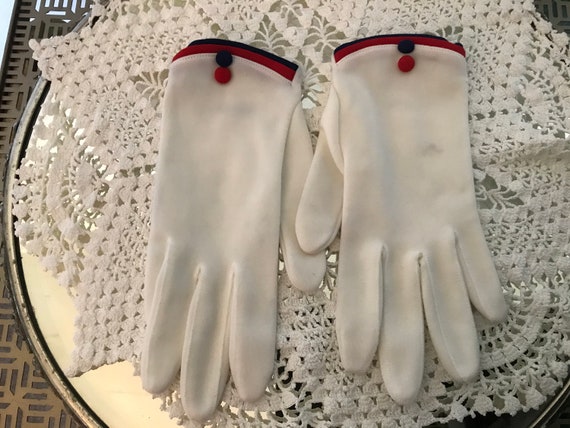 Vintage Wrist Length Driving Costume Gloves , Red… - image 3