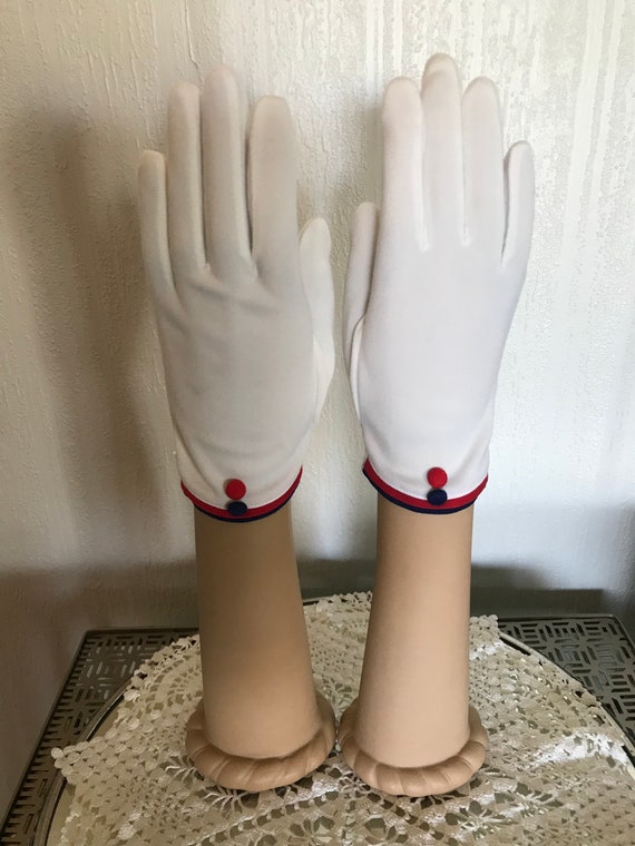 Vintage Wrist Length Driving Costume Gloves , Red… - image 1