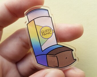Queer Panic! - recycled plastic pin