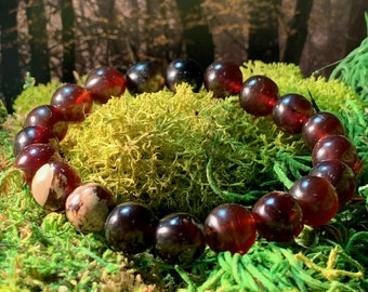 AMBER PETRIFIED TREE Sap Resin Genuine A Grade Gem Bracelet