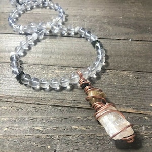 RARE SYNERGY 12 Twelve Herderite Phenacite Moldavite Necklace