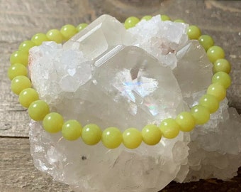 HEALERITE MAGNESIUM SILICATE Rare Gorgeous 6mm Round Natural Crystal Bracelet