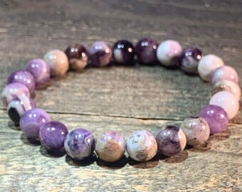 PINK CHEVRON AMETHYST Gorgeous Crystal Bracelet Brazil