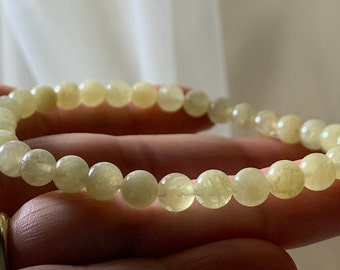 HELIODORE GOLDEN BERYL Gorgeous Rare Powerful Solar Chakra Crystal Bracelet