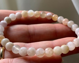 6mm MORGANITE DIVINE LOVE Crystal Gorgeous Rare Facted Rondelle Bracelet