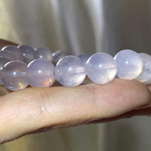 WUNDERSCHÖNEs Edelstein Blau Stern Rosenquarz Wunderschönes sehr seltenes 10mm Kristall Armband BRQ