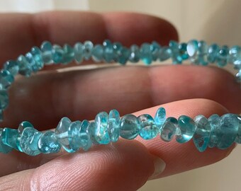 NEON BLUE APATITE Rare Gorgeous Natural Polished Crystal Bracelet