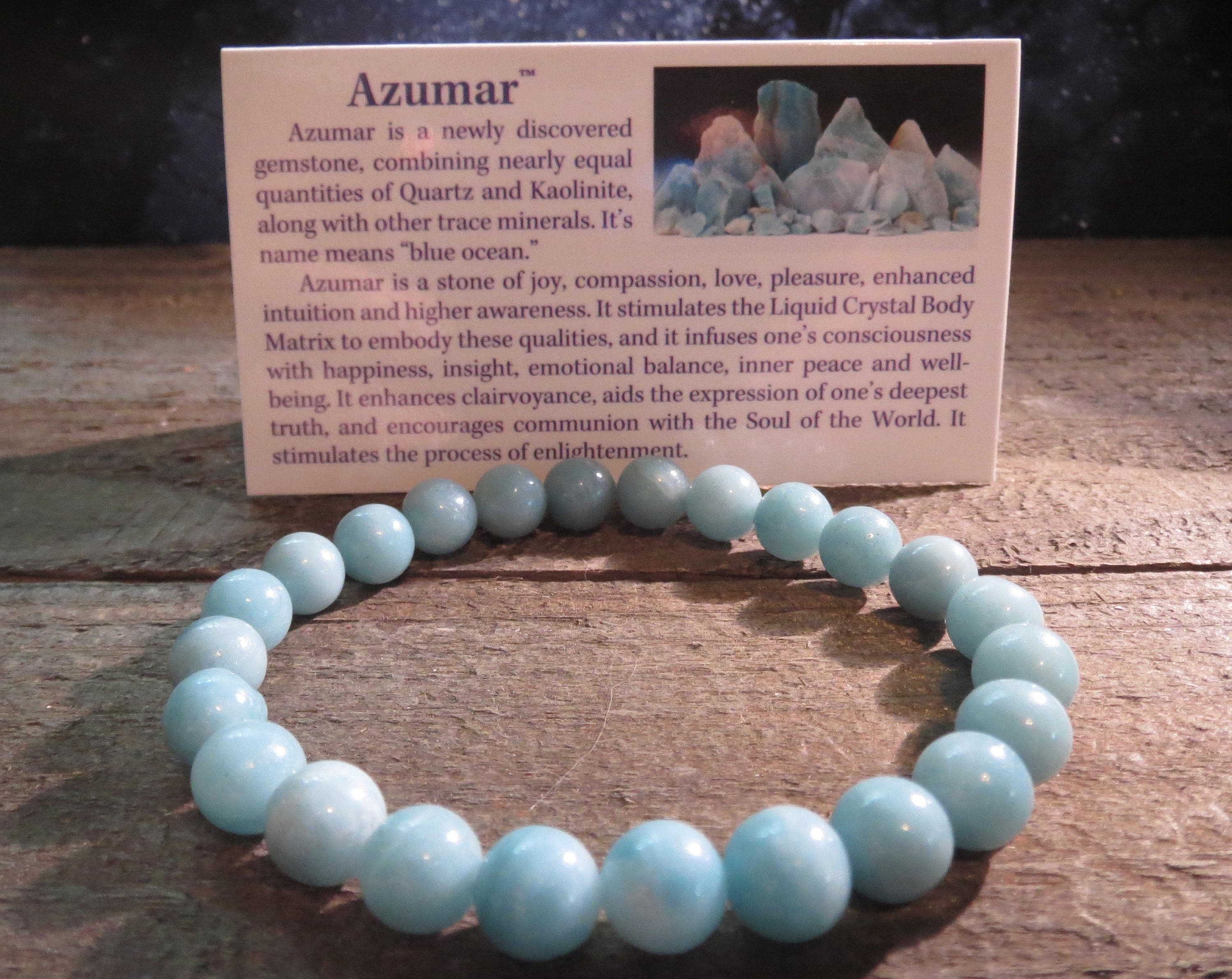 Rare Azumar Quartz Kaolinite Natural Crystal Bracelet 8mm Round - Etsy