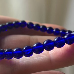 6mm SIBERIAN BLUE QUARTZ Gorgeous Rare Blue Ray Quartz Crystal Bracelet