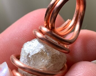 BRAZILIAN GOLD HERDERITE Stunning Rare Natural Synergy 12 Crystal Pendant in Copper