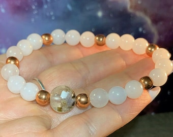 SYNERGY 12 CRYSTAL BRACELET Phenacite Moldavite Petalite Herderite