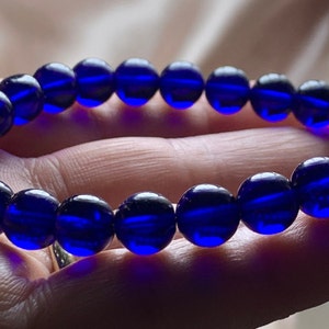 8mm SIBERIAN BLUE QUARTZ Gorgeous Rare Blue Ray Quartz Crystal Bracelet