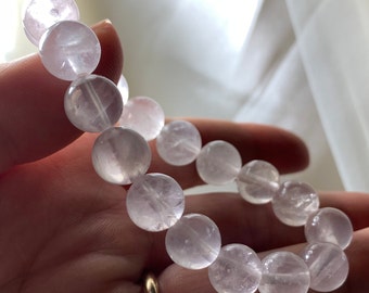 10mm SATYA MANI QUARTZ Beautiful Rare Natural Spiritually Uplifting  Crystal Bracelet