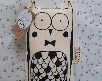 Uilmetstrik Standaard, 28 cm knuffel, eco katoen, zeefdruk eco-vriendelijke inkt