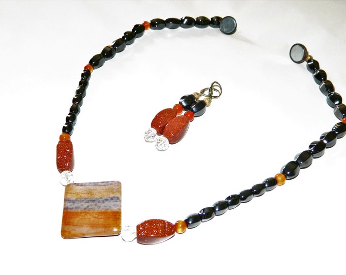 Orange Crab Fire Agate Diamond Stone