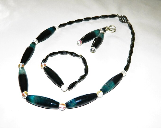 Druzy Agate Barrels & SPM Hematite