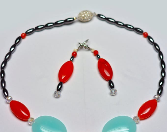 Blue Chalcedony & Earrings set