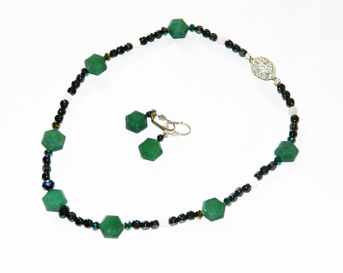 Green Jade with SPM Hematite