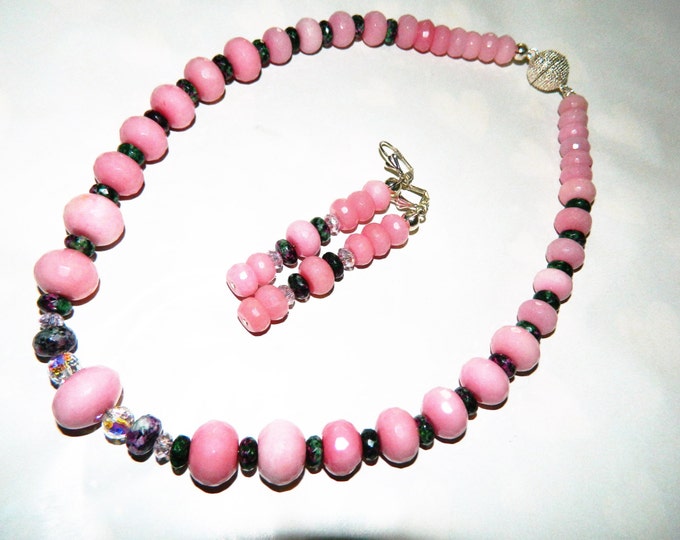 Pink Rondelle Jade