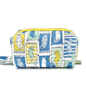 Quilted Boxy Rectangle Zipper Pouch, Knitting, Cosmetic, Travel Organizer