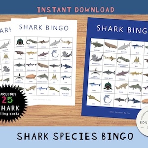 Shark Species Bingo (10 players)