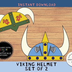 Printable Viking Helmets for Adult and Child - Etsy UK