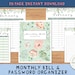 Printable Monthly Bill Tracker and Password Login Organizer - Etsy