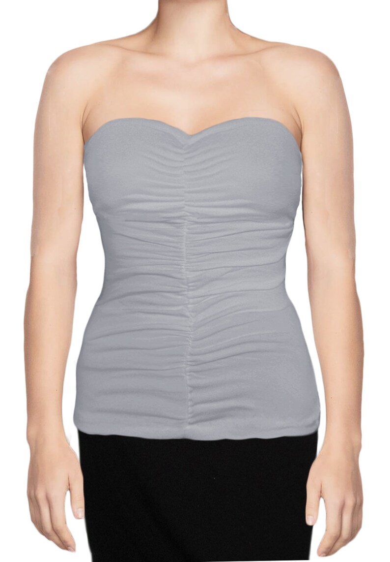 Jersey Knit Strapless Top with Built in Shelf Bra and Front Etsy
