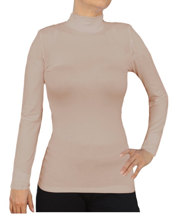 Ladies mock turtleneck shirts discount