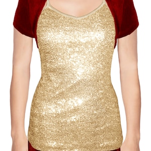 USA Made Wine Stretch Velvet Short Sleeve Special Occasion Cropped Bolero Shrug Jacket by Ooh la la