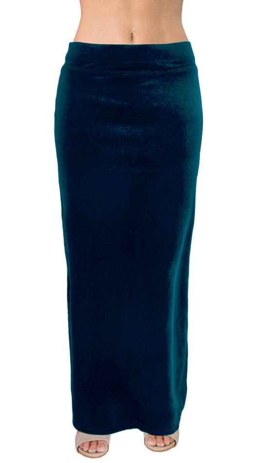Velvet long skirt online cheap