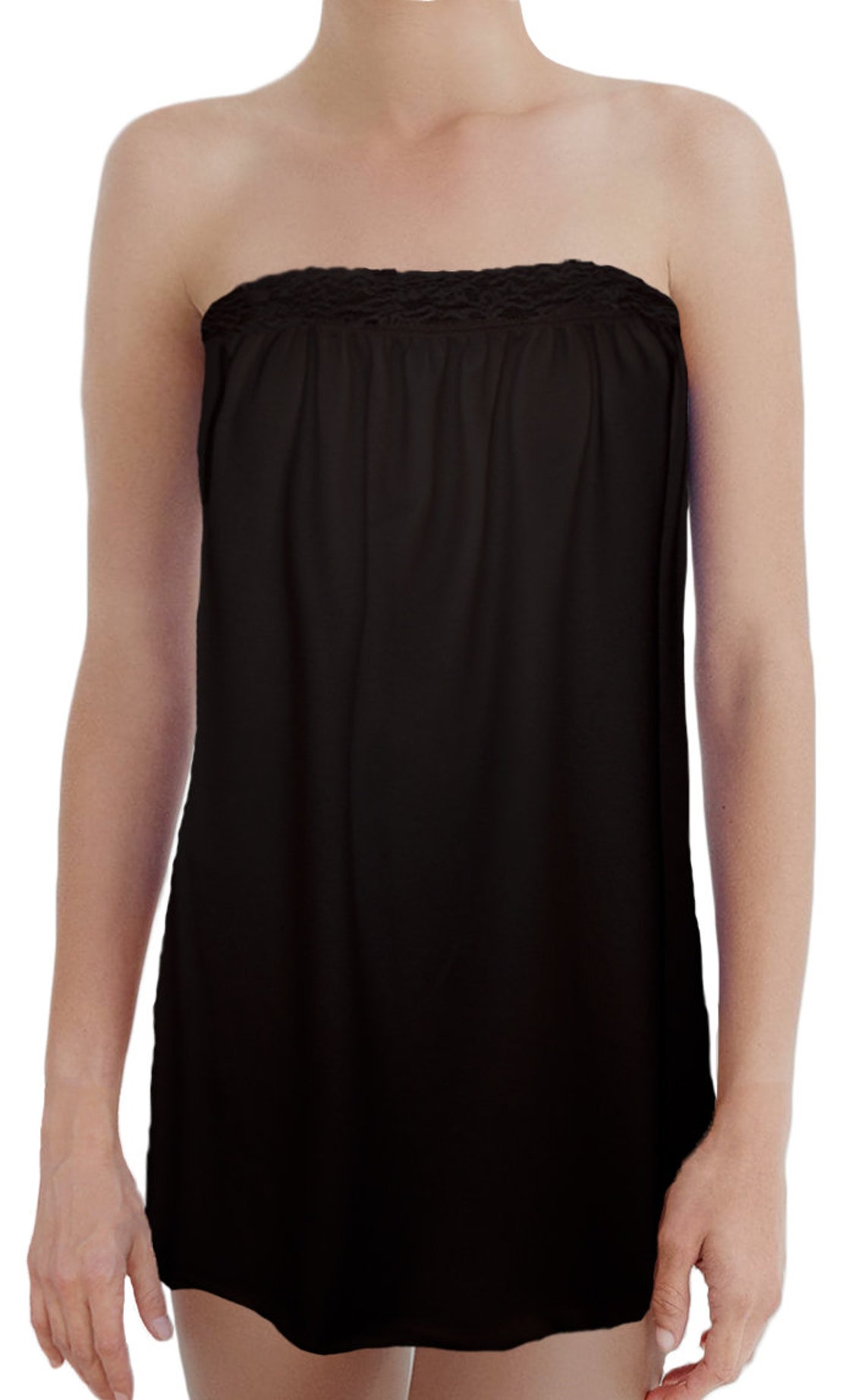 USA Made Strapless Lace Trimmed Spa Robe Cover-up Super Soft Plush ...