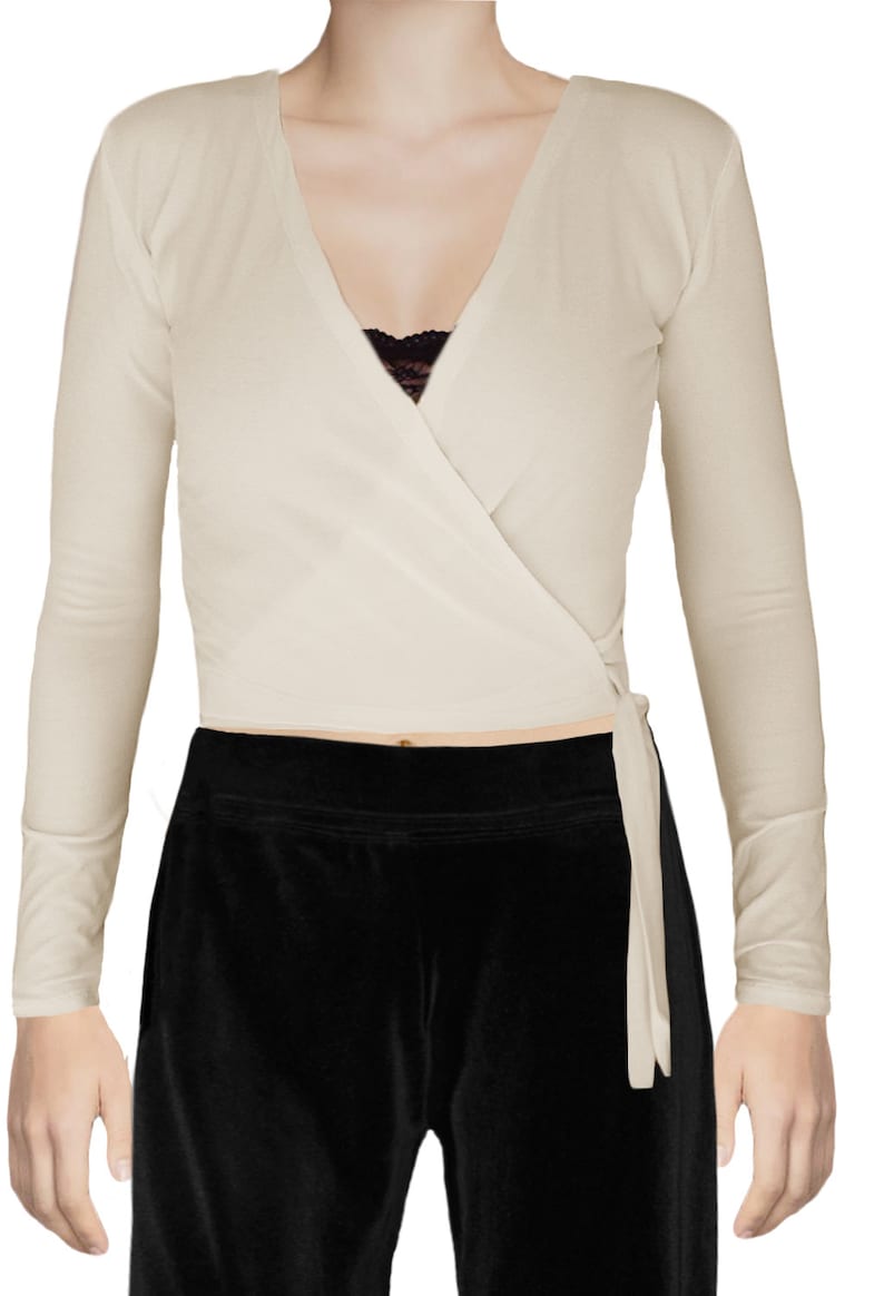 USA Made Long Sleeve Wrap Tie Sweater Shrug Cardigan Ballet Etsy