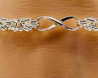 Chainmail Sterling Silver Infinity Bracelet