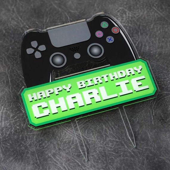 Playstation Gamer Joyeux Anniversaire Gateau Imprime Topper Etsy France