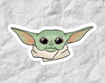 Baby Yoda Sticker and Magnet | The Child | Grogu | The Mandalorian |  Laptop, Planner, Water Bottle Sticker