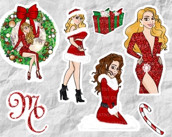 Mariah Carey Merry Christmas Stickers & Magnets | All I Want for Christmas Is You | Laptop, Planner, Water Bottle Stickers