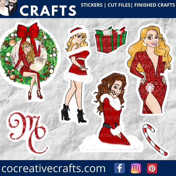 Mariah Carey Merry Christmas Stickers & Magnets | All I Want for Christmas Is You | Laptop, Planner, Water Bottle Stickers